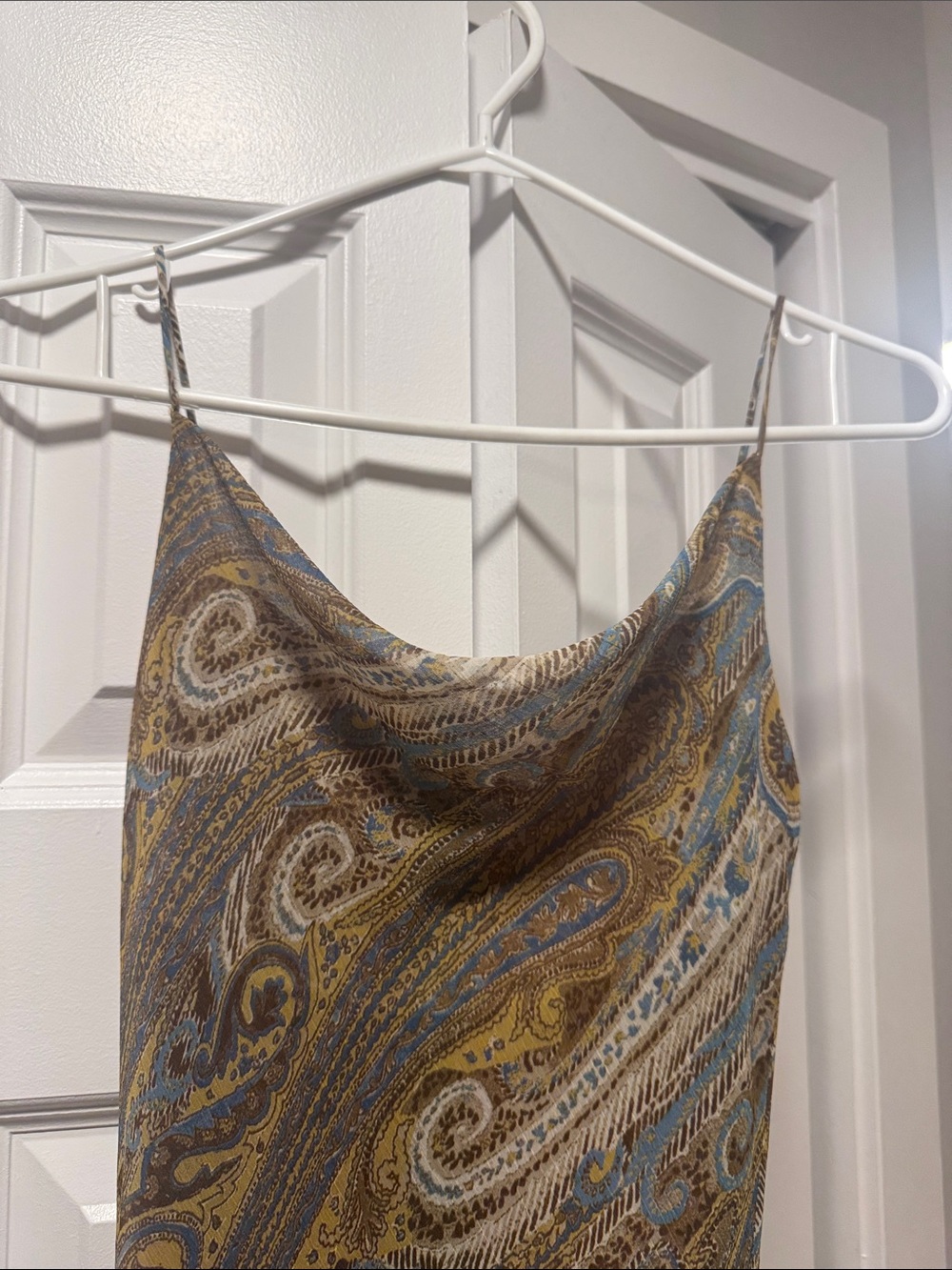 Vintage Zara - Paisley Slip Dress in Mustard, Teal & Brown - Picture 2 of 8